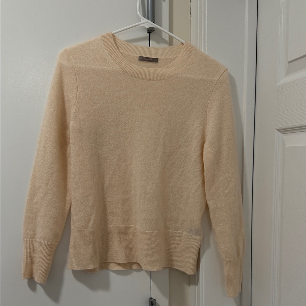 J Crew The Good Cashmere Standard Cream Cashmere Crewneck